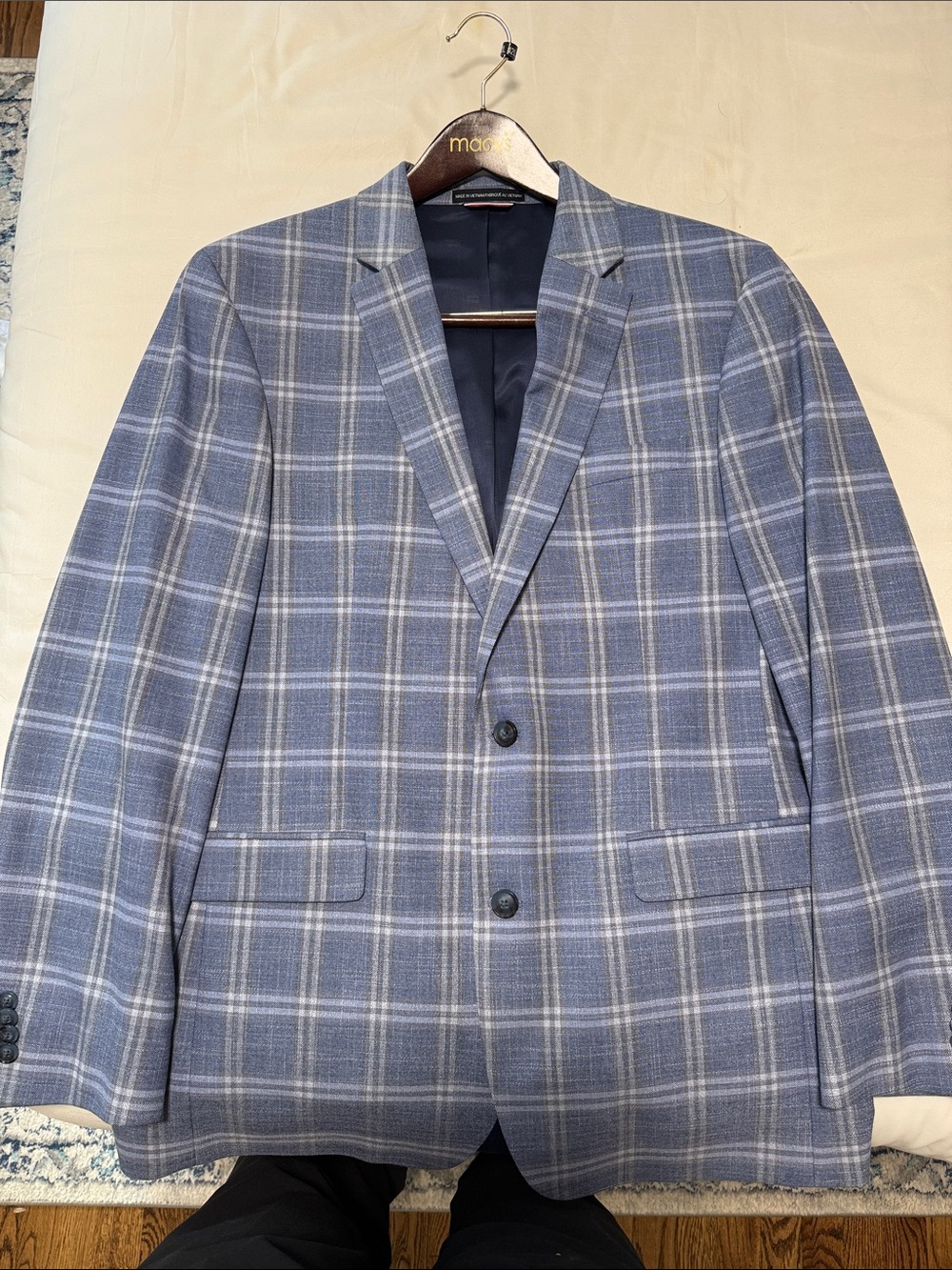 Men’s Tommy Hilfiger Gray-Blue Plaid Sport Coat